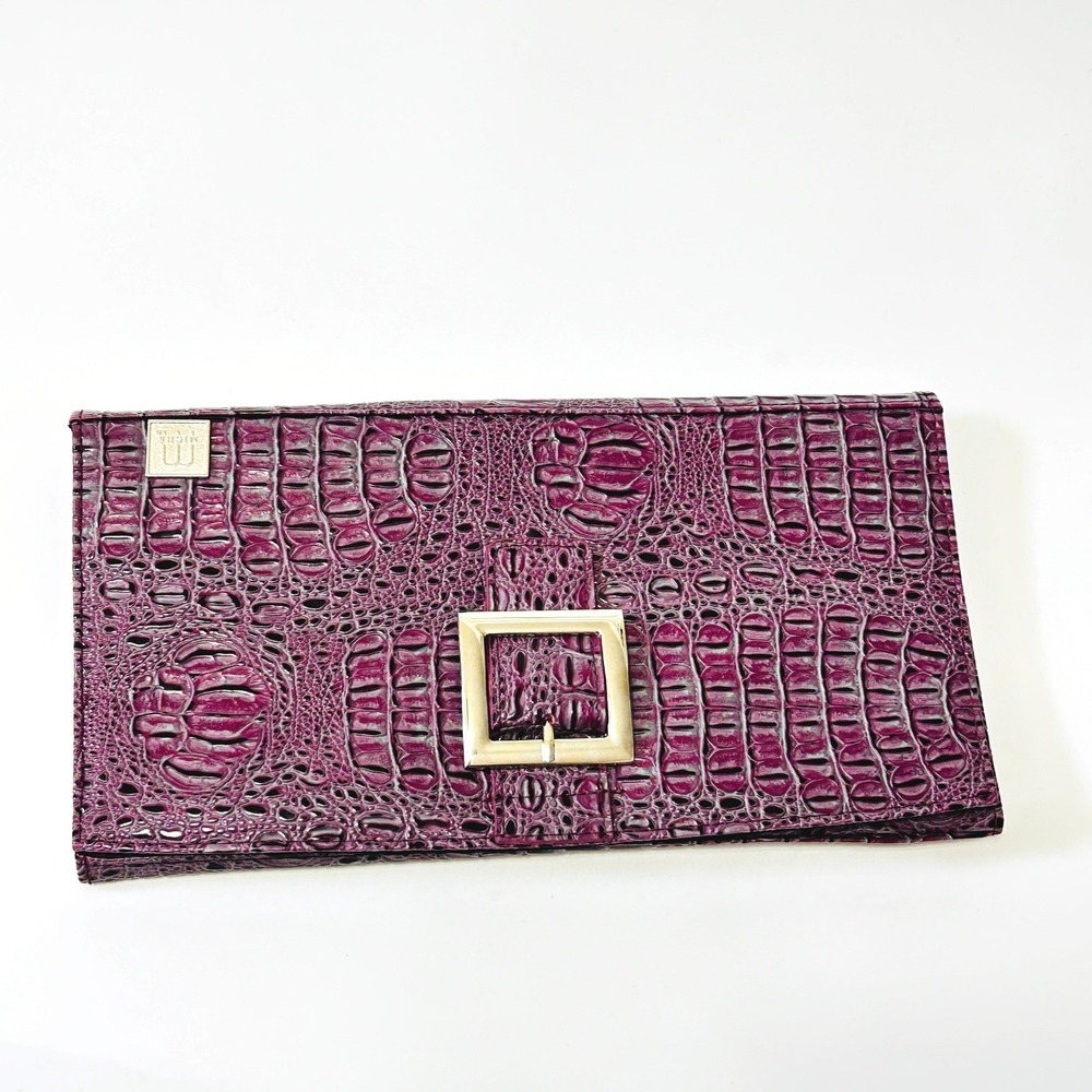 Miche Purple Interchangeable Purse Cover Shell Crocodile Embossed Silver Buckle